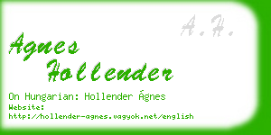 agnes hollender business card