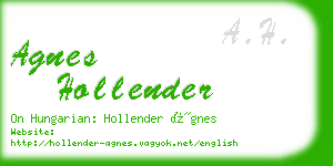 agnes hollender business card